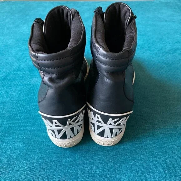 Donna Karan DKNY Women's Black White Wedge Bootie Sneakers Size 9.5 - Picture 5 of 12